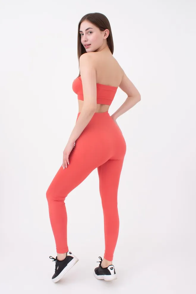Безшовні спортивні легінси з мікрофібри LEGGINGS 02 Giulia (burnt coral), помаранчевий