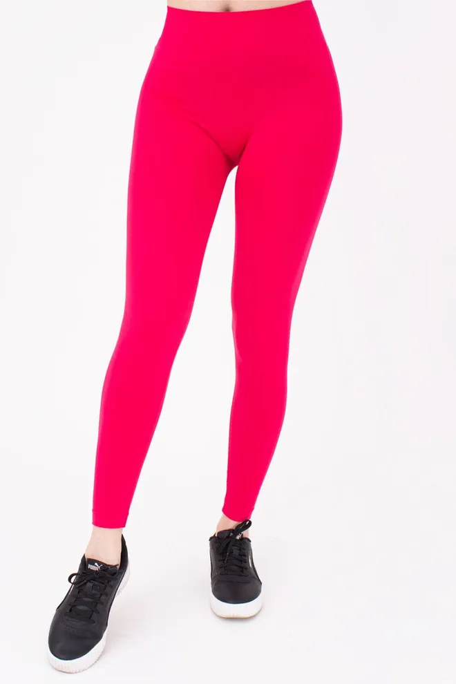 Безшовні спортивні легінси з мікрофібри LEGGINGS 02 Giulia (raspberry sorbet), рожевий