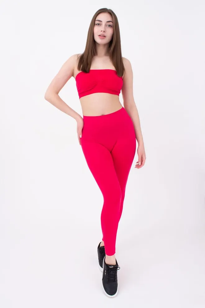 Безшовні спортивні легінси з мікрофібри LEGGINGS 02 Giulia (raspberry sorbet), рожевий