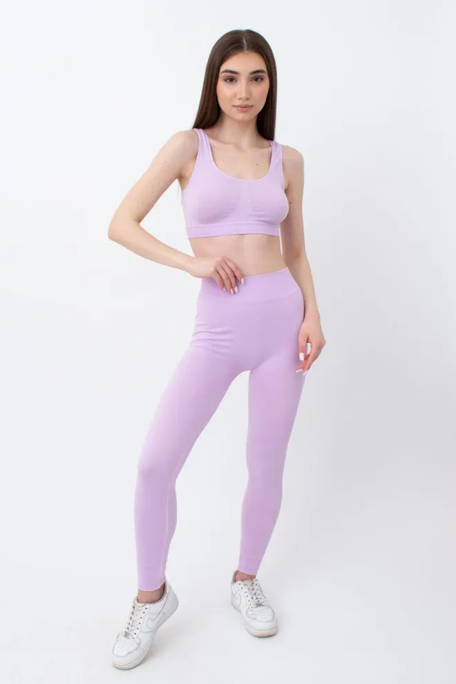 Безшовні спортивні легінси з мікрофібри LEGGINGS 02 Giulia (orchid bloom), фіолетовий