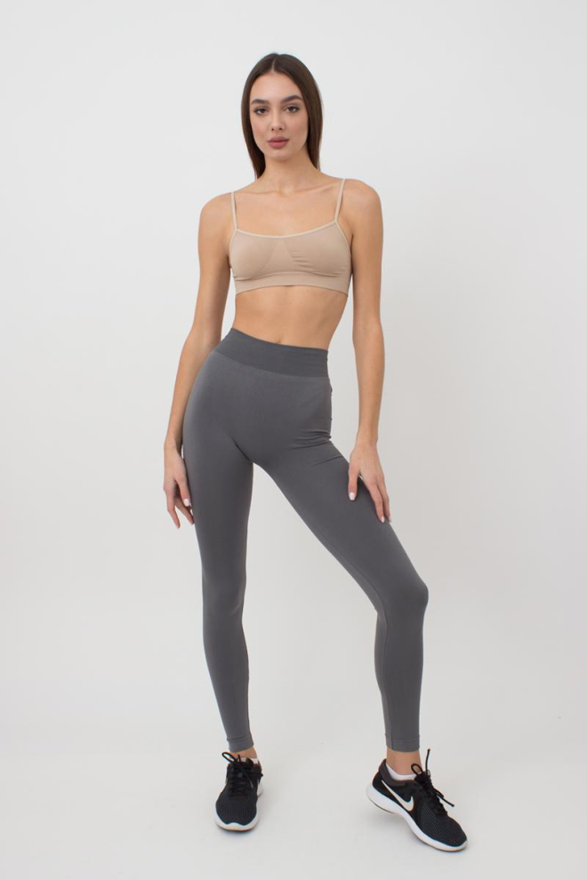 Бесшовные спортивные леггинсы из микрофибры LEGGINGS 02 Giulia (poppy seed), серый
