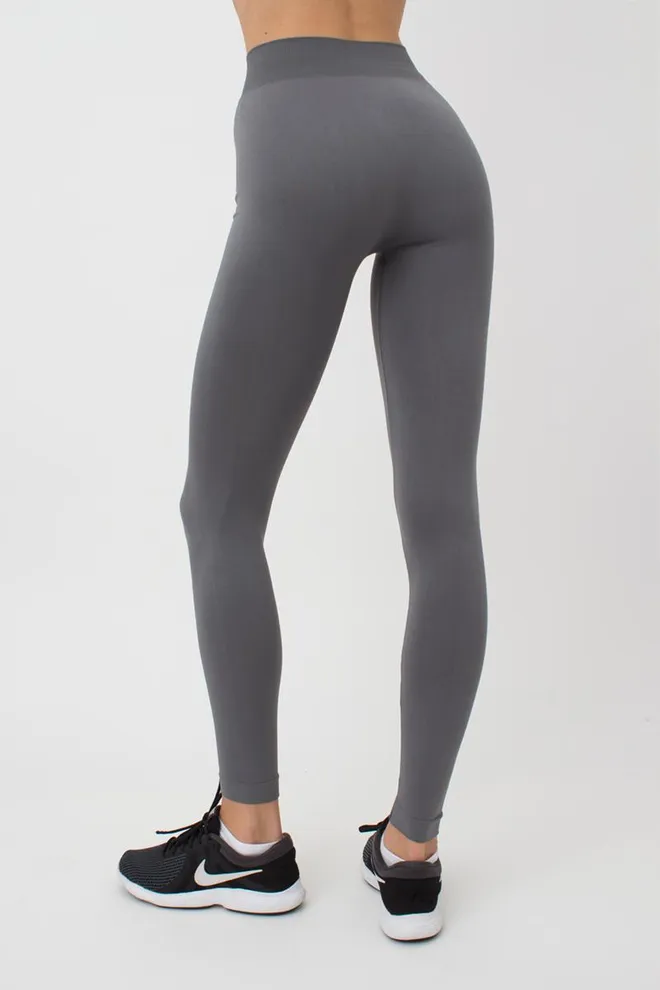 Безшовні спортивні легінси з мікрофібри LEGGINGS 02 Giulia (poppy seed), сірий