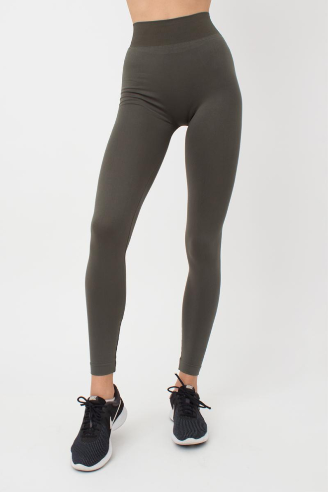 Безшовні спортивні легінси з мікрофібри LEGGINGS 02 Giulia (khaki), зелений