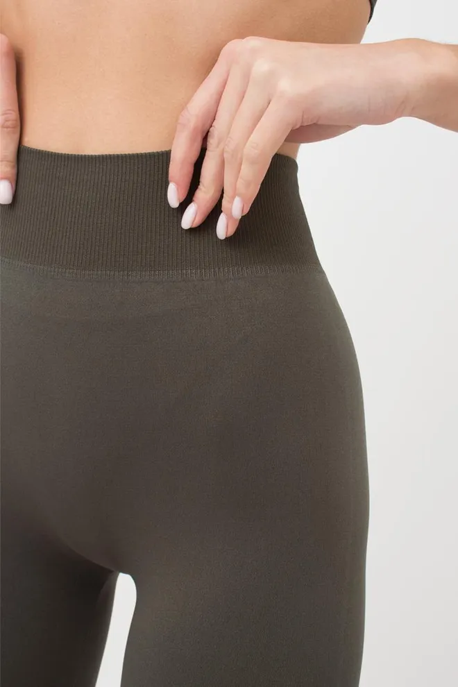 Безшовні спортивні легінси з мікрофібри LEGGINGS 02 Giulia (khaki), зелений