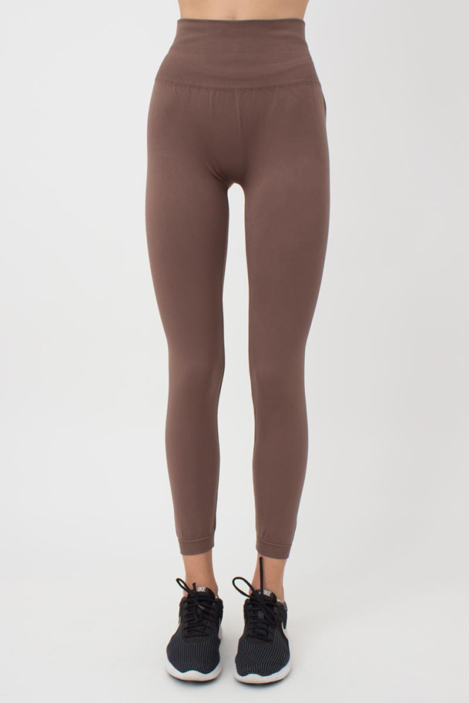 Бесшовные спортивные леггинсы из микрофибры LEGGINGS 02 Giulia (deep taupe), коричневый