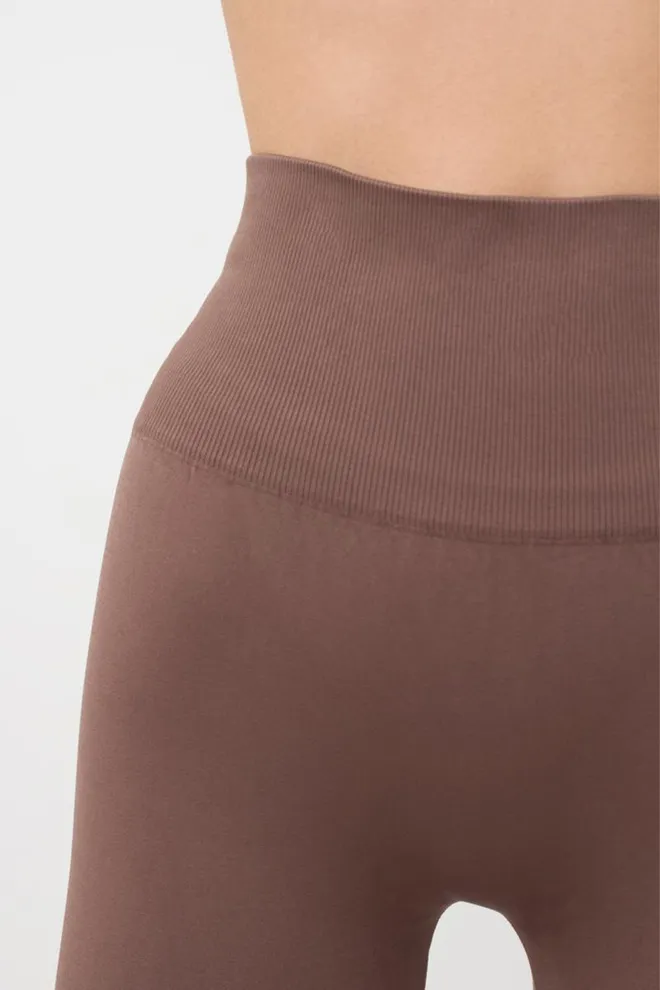 Безшовні спортивні легінси з мікрофібри LEGGINGS 02 Giulia (deep taupe), коричневий