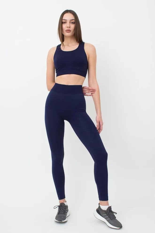 Безшовні спортивні легінси з мікрофібри LEGGINGS 02 Giulia (rhodonite), синій