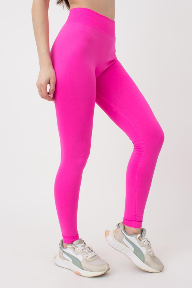 Безшовні спортивні легінси з мікрофібри LEGGINGS 02 Giulia (pink neon), рожевий