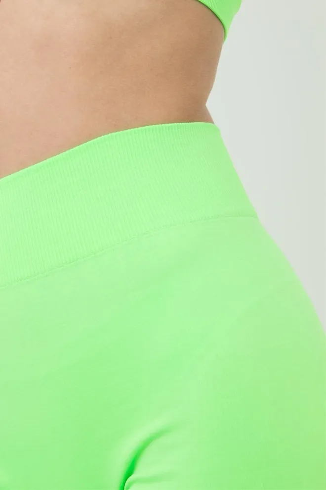 Безшовні спортивні легінси з мікрофібри LEGGINGS 02 Giulia (green neon), зелений