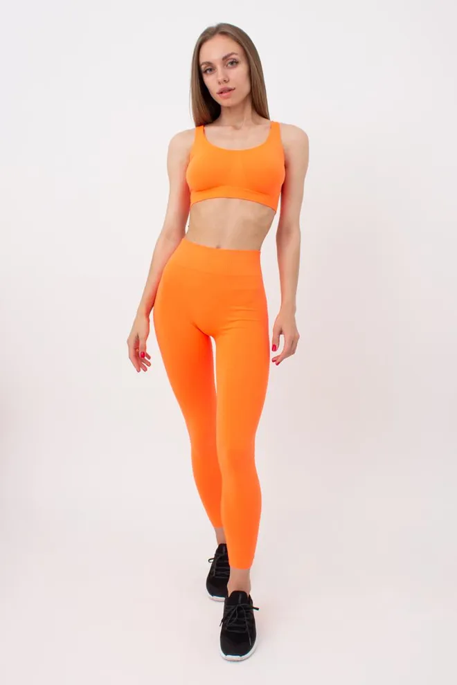 Безшовні спортивні легінси з мікрофібри LEGGINGS 02 Giulia (orange neon), помаранчевий