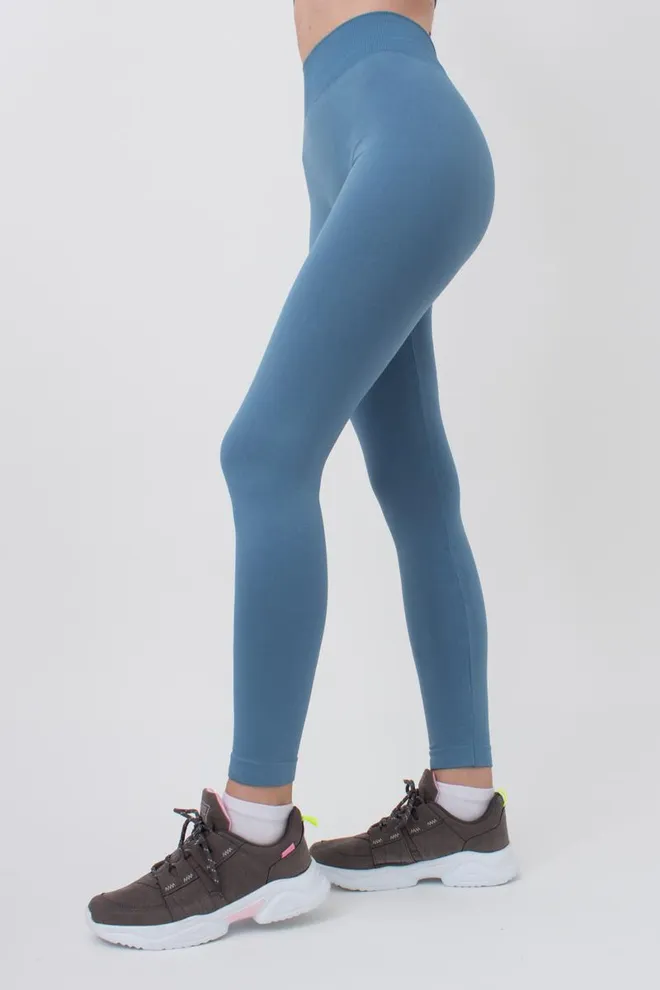 Безшовні спортивні легінси з мікрофібри LEGGINGS 02 Giulia (spring lake), синій