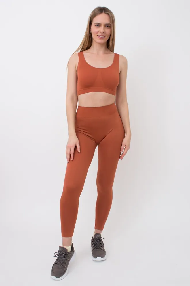 Безшовні спортивні легінси з мікрофібри LEGGINGS 02 Giulia (burnt sienna), помаранчевий