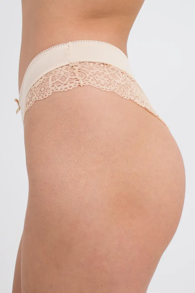 Женские кружевные трусы бразилиана Linda 2201/02 Giulia (beige)