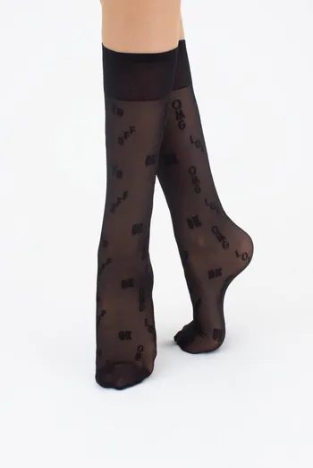 Дитячі капронові гольфи з написами LNG-13 Giulia (nero)