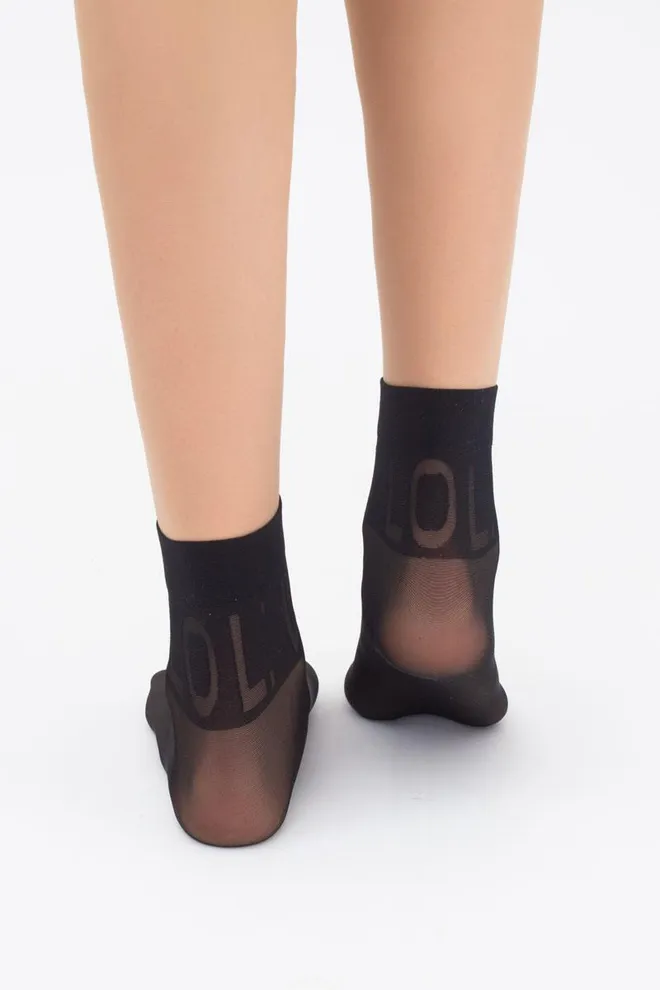 Носки детские капроновые с надписями LNN-10 Giulia (nero)