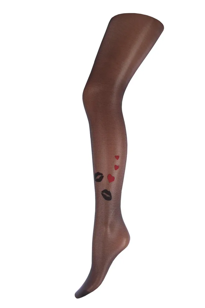 Колготки с рисунком сердечко Lovers 20 den model 11 Giulia (nero)