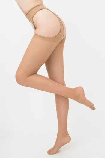 Колготки з еротичним вирізом Love chic 20 den model 1 Giulia (daino/nero) Колготки з еротичним вирізом Love chic 20 den model 1 Giulia (daino/nero)