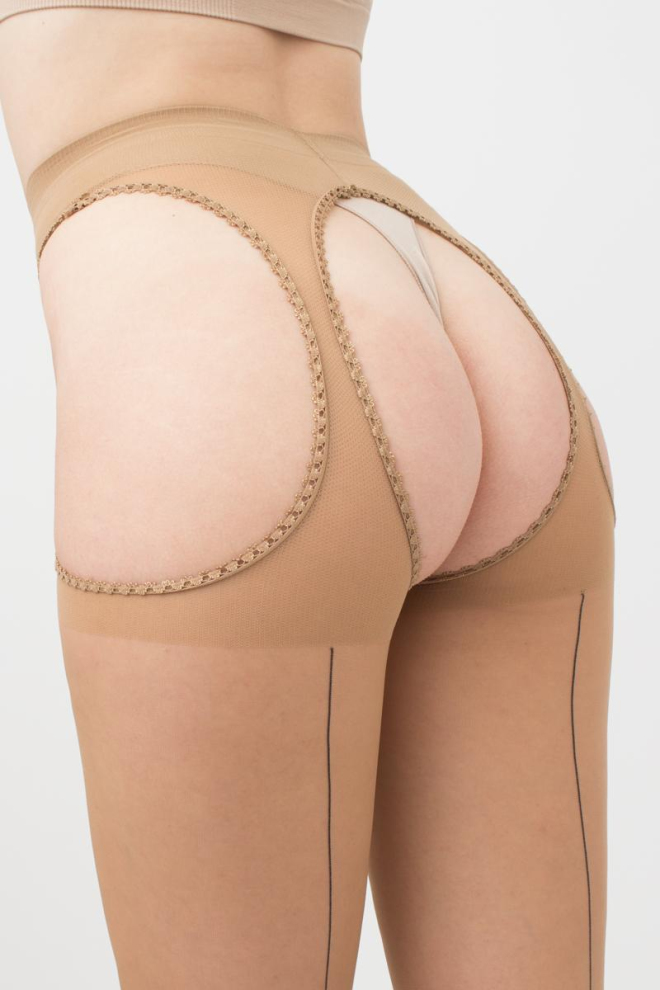Колготки з еротичним вирізом Love chic 20 den model 1 Giulia (daino/nero)