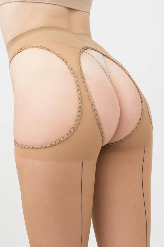 Колготки с эротическим вырезом Love chic 20 den model 1 Giulia (daino/nero)