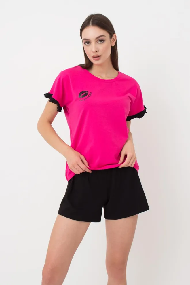 Женская хлопковая пижама Love Yourself 6120/010 Giulia (pink/black)