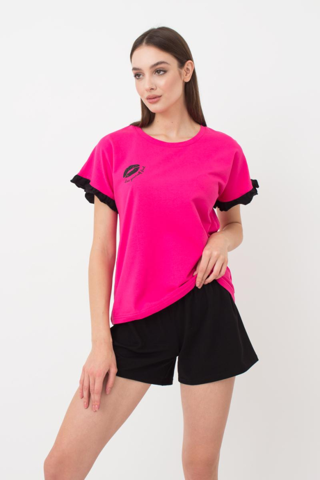 Жіноча бавовняна піжама Love Yourself 6120/010 Giulia (pink/black)