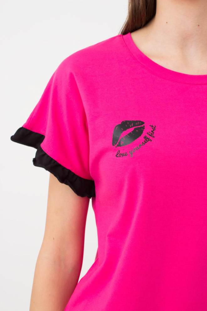 Жіноча бавовняна піжама Love Yourself 6120/010 Giulia (pink/black)