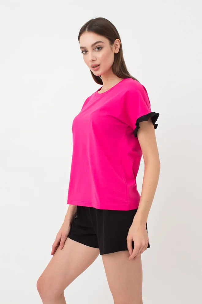 Женская хлопковая пижама Love Yourself 6120/010 Giulia (pink/black)