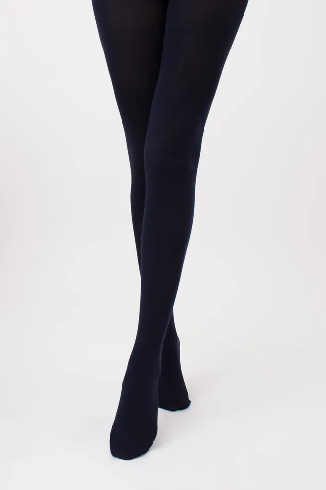 Теплі бавовняні колготки Lucky cotton 200 den Giulia (navy), синій