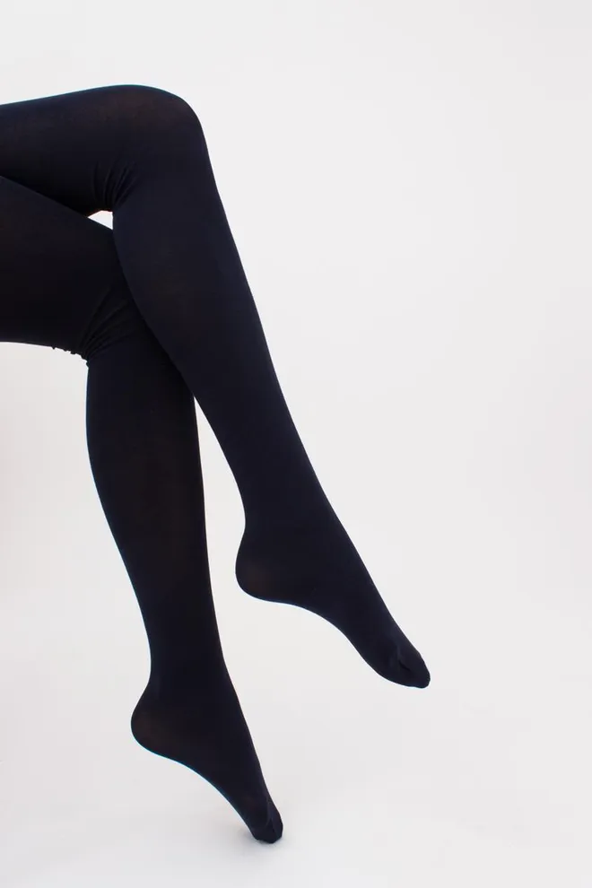 Теплі бавовняні колготки Lucky cotton 200 den Giulia (navy), синій