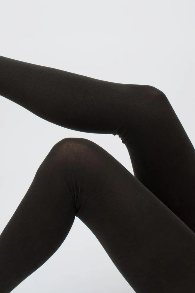 Теплі бавовняні колготки Lucky cotton 200 den Giulia (jungle), чорний