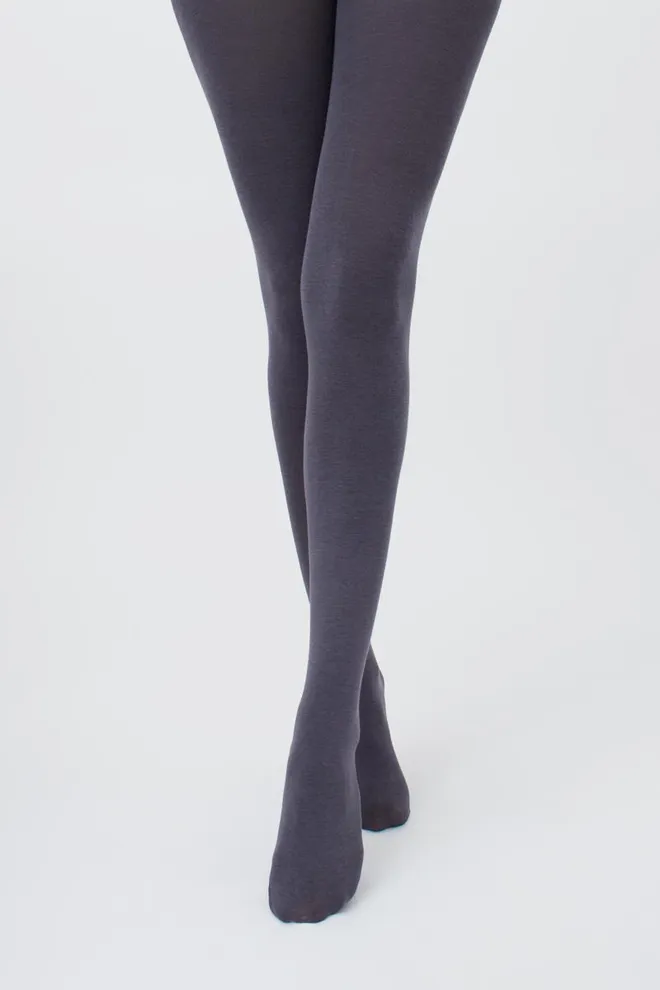 Теплі бавовняні колготки Lucky cotton 200 den Giulia (fumo), сірий