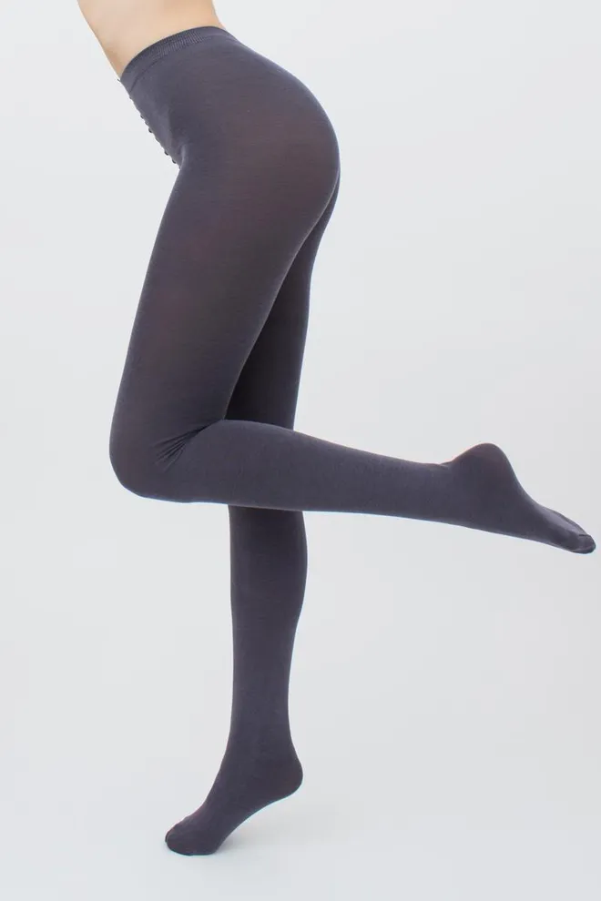 Теплі бавовняні колготки Lucky cotton 200 den Giulia (fumo), сірий