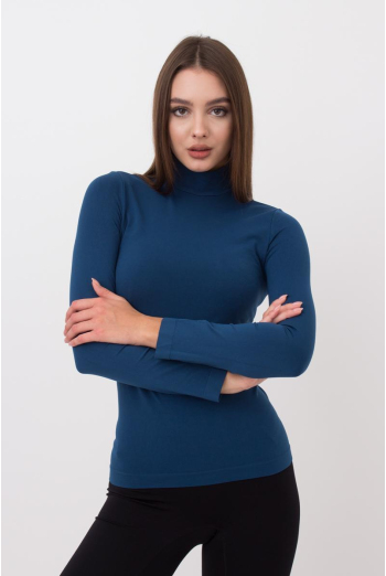 Безшовна водолазка LUPETTO MANICA LUNGA Giulia (navy peony), синій