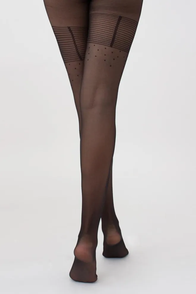 Колготки з імітацією панчіх Luxio 20 den model 1 Giulia (nero)