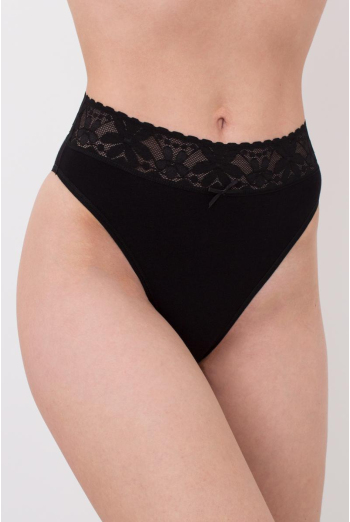 Хлопковые трусики бразилиана с кружевным поясом Leya 2228/61 Giulia (black) Хлопковые трусики бразилиана с кружевным поясом Leya 2228/61 Giulia (black)