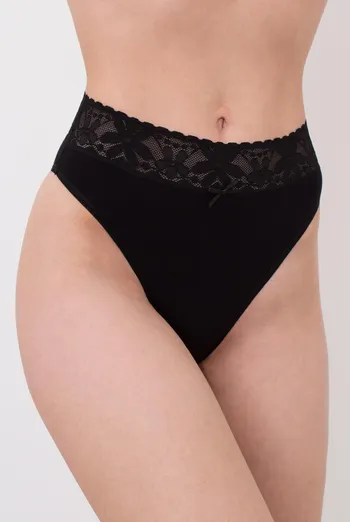Хлопковые трусики бразилиана с кружевным поясом Leya 2228/61 Giulia (black) Хлопковые трусики бразилиана с кружевным поясом Leya 2228/61 Giulia (black)