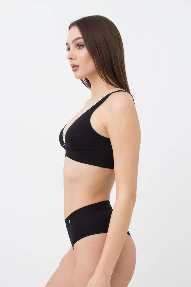 Бюстгальтер бавовняний Logo 1604/60 Giulia (black)