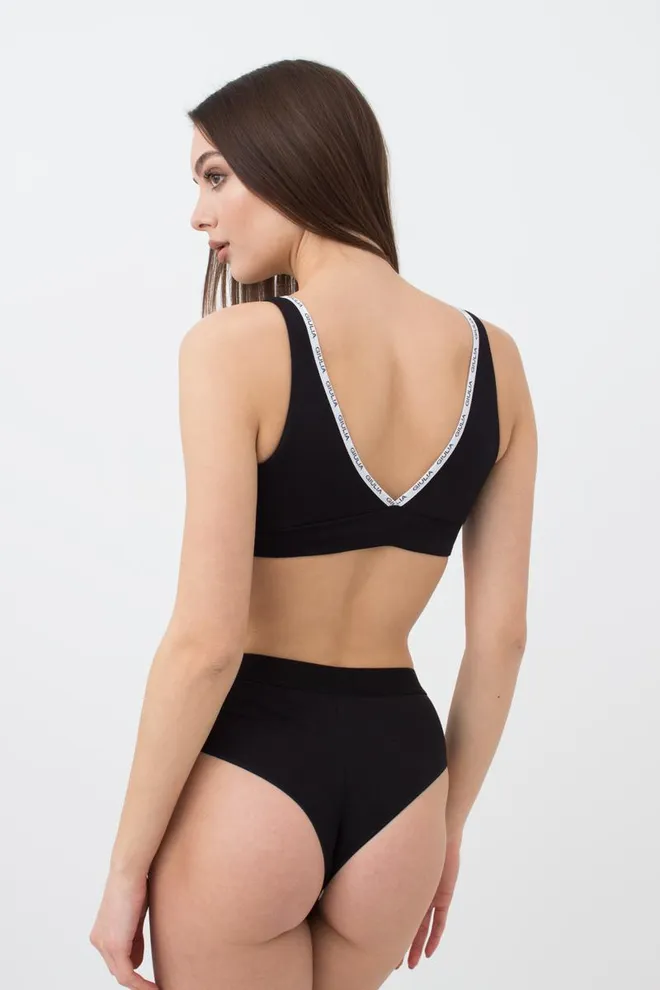 Бюстгальтер бавовняний Logo 1604/60 Giulia (black)