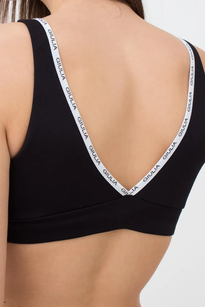 Бюстгальтер бавовняний Logo 1604/60 Giulia (black)