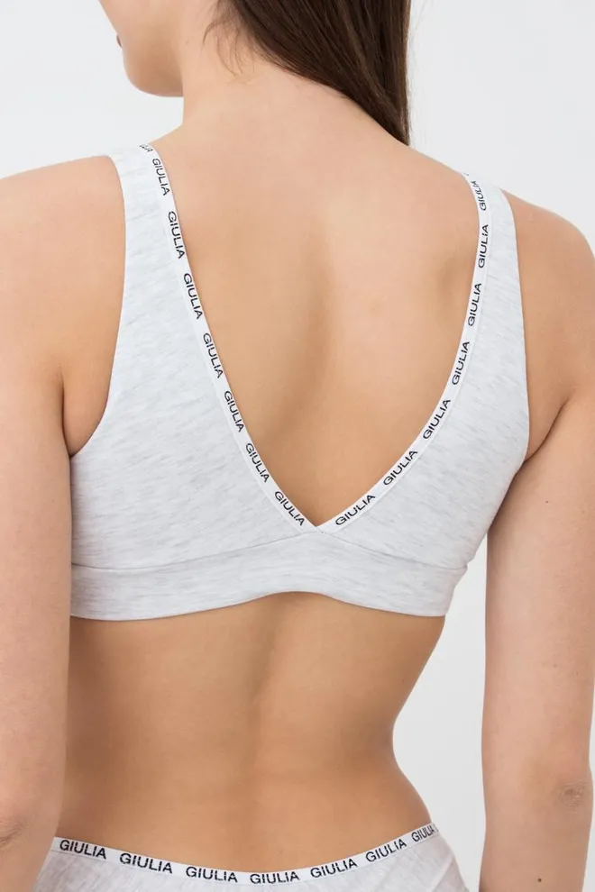 Бюстгальтер бавовняний Logo 1604/60 Giulia (grey melange)
