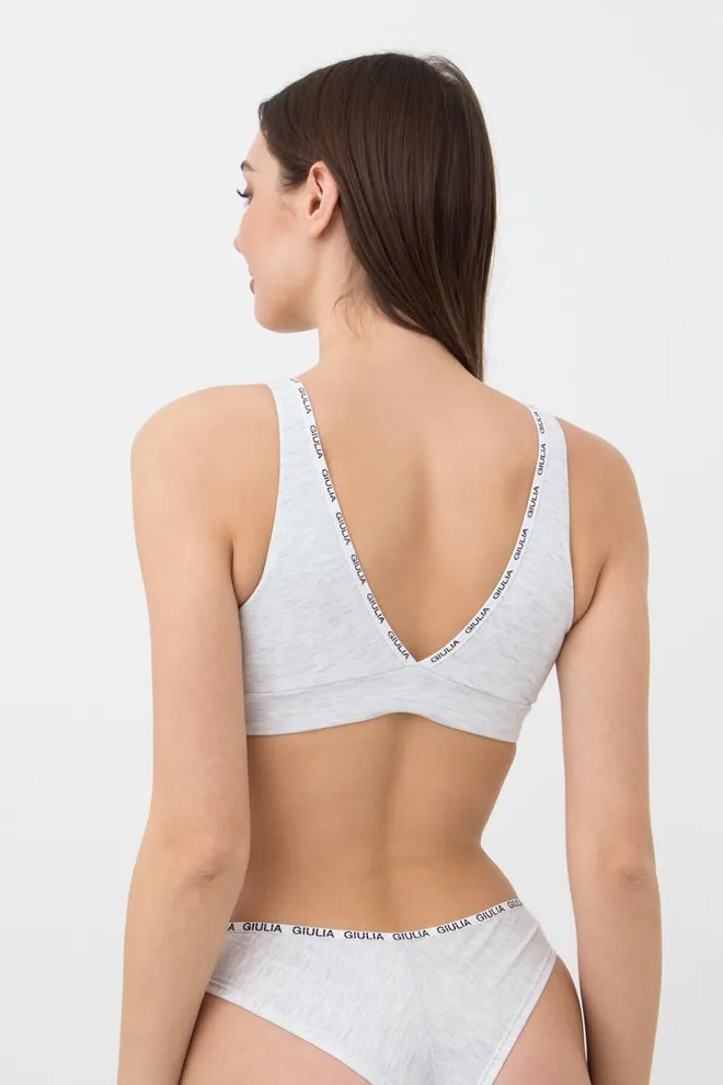 Бюстгальтер бавовняний Logo 1604/60 Giulia (grey melange)