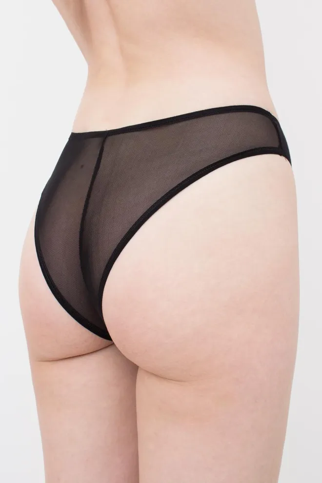 Трусики бразиліана з сітчастою вставкою LOISE 2227/62 Giulia (black), чорний