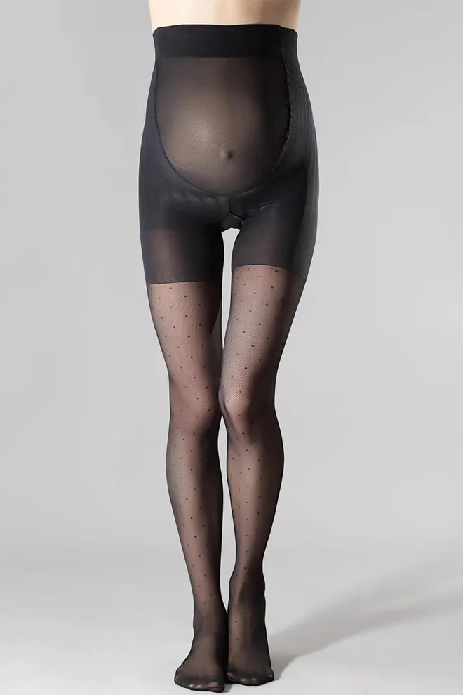 Фантазійні колготки в горох для вагітних Mama 40 amalia 40 model 1 Giulia (nero)