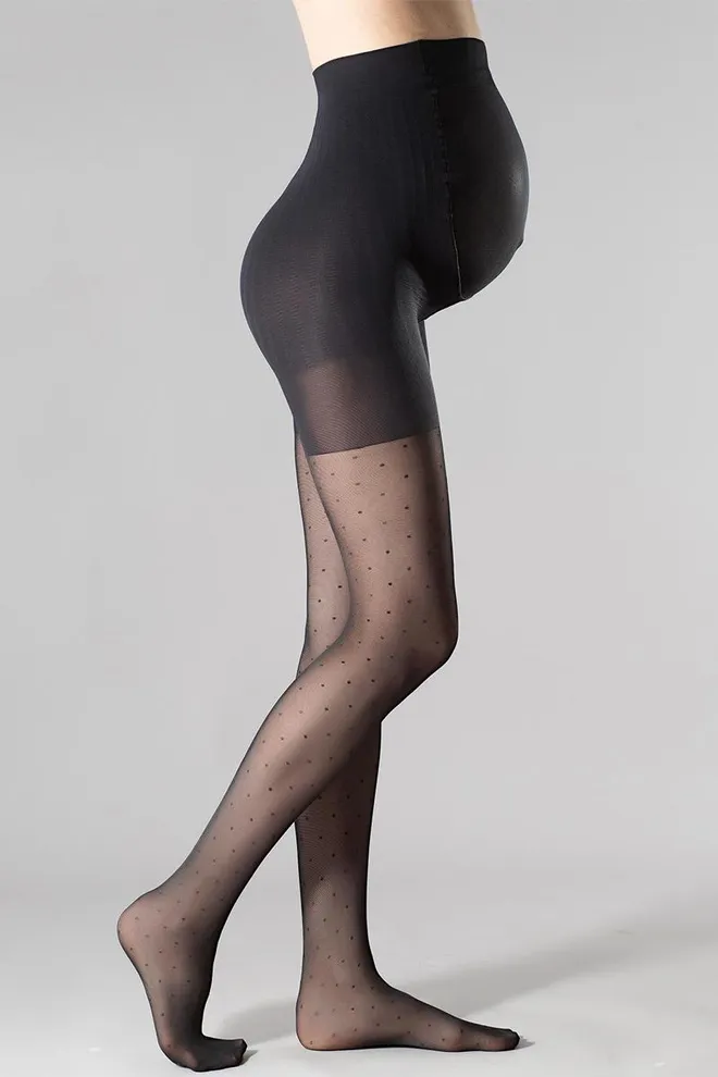 Фантазійні колготки в горох для вагітних Mama 40 amalia 40 model 1 Giulia (nero)