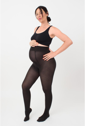 Теплі колготки для вагітних Mama cotton 200 den Giulia (nero)