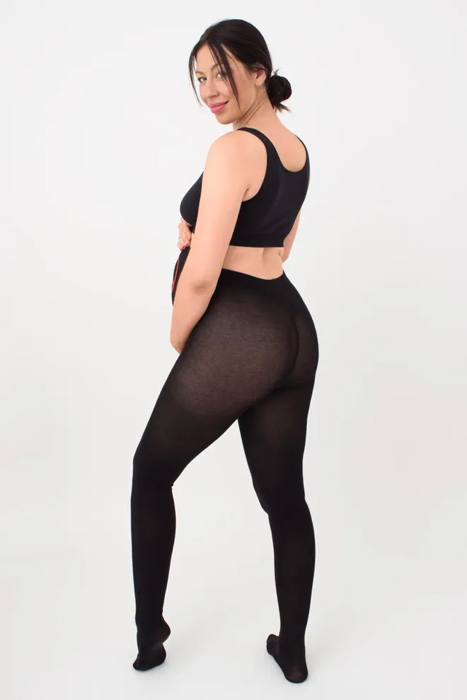 Теплі фантазійні колготки для вагітних Mama cotton fashion 001 Giulia (nero)