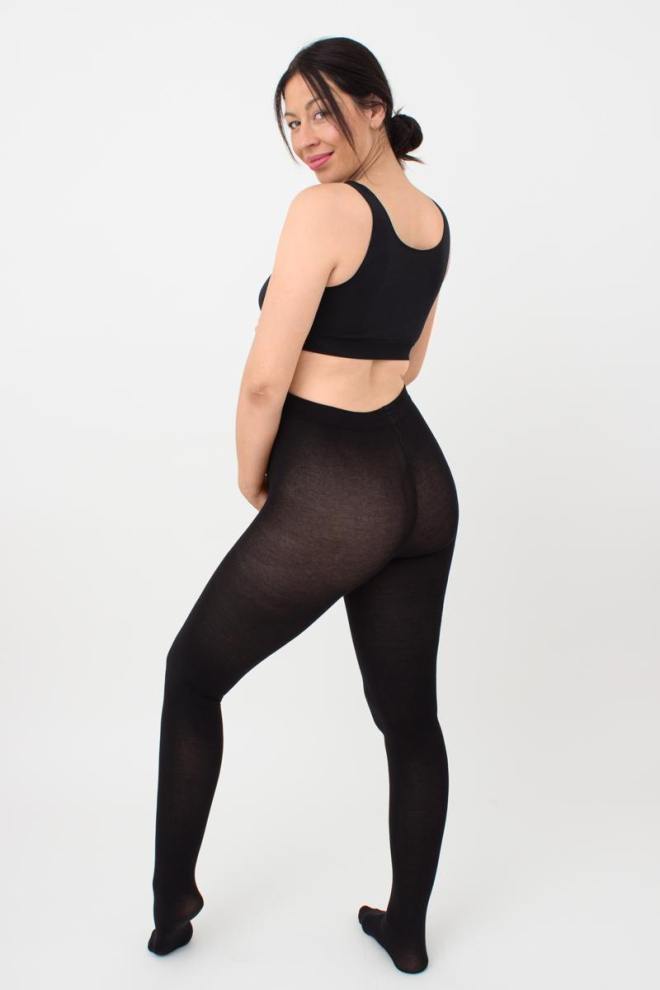 Теплі фантазійні колготки для вагітних Mama cotton fashion 002 Giulia (nero)