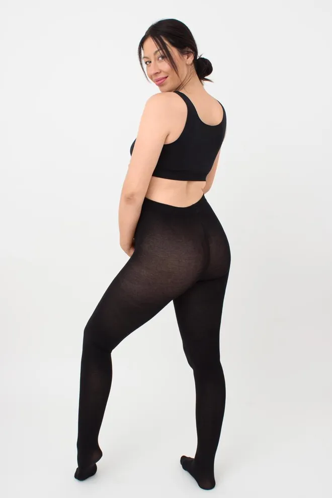 Теплые фантазийные колготки для беременных Mama cotton fashion 002 Giulia (nero)