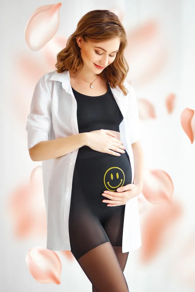 Фантазийные колготки для беременных Mama love 40 model 1 Giulia (nero)