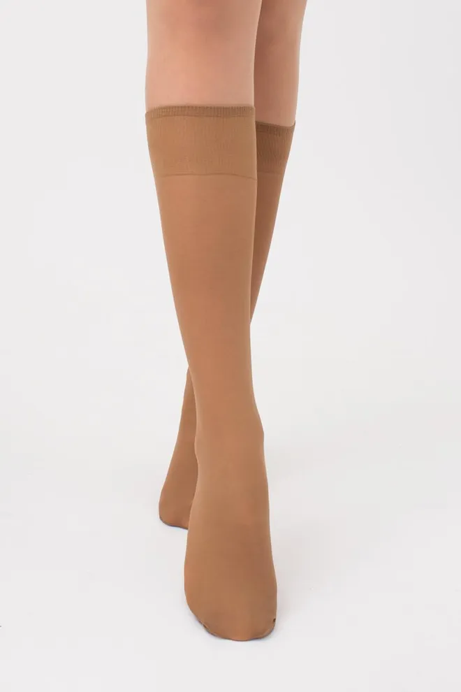 Класичні гольфи Marea 40 den Giulia 2 пари (caramel), бежевий